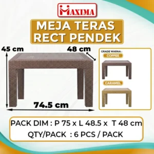 meja plastik pendek